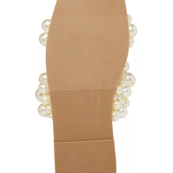 NWB Steve Madden Duri Pearl Embellished Slide Sandals 7.5 - Picture 3 of 5